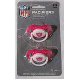 NFL Oakland Raiders Pink Pacifiers Set of 2 w/ Solid Shield on Card