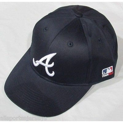 MLB Atlanta Braves Adult Cap Flat Brim Raised Replica Cotton Twill Hat Navy