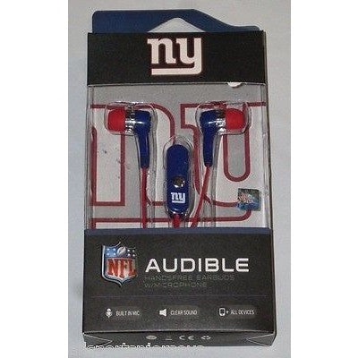 NFL New York Giants Team Logo Earphones with Microphone by MIZCO