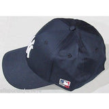 MLB New York Yankees Adult Cap Curved Brim Raised Replica Cotton Twill Hat Navy Blue