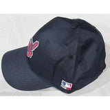 MLB Cleveland Indians Adult Cap Curved Brim Raised Replica Cotton Twill Hat Navy Road