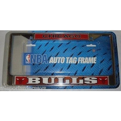 NBA Chicago Bulls Chrome License Plate Frame Flat Images