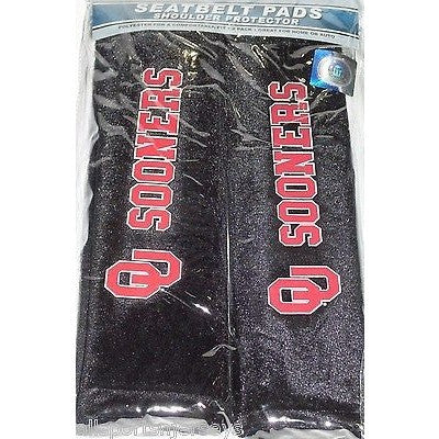 NCAA Oklahoma Sooners Velour Seat Belt Pads 2 Pack by Fremont Die