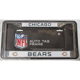 NFL Chicago Bears Chrome License Plate Frame Thin Letters
