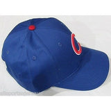 MLB Chicago Cubs Adult Cap Curved Brim Raised Replica Cotton Twill Hat Royal Blue Home