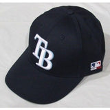 MLB Tampa Bay Rays Adult Cap Flat Brim Raised Replica Cotton Twill Hat Navy
