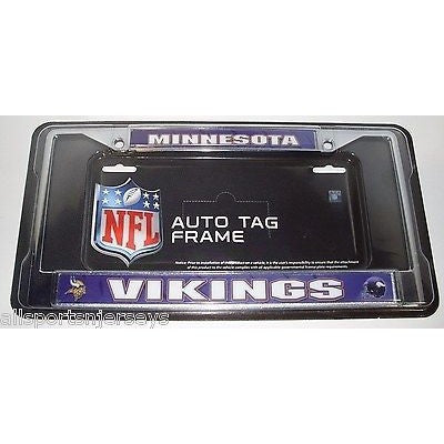 NFL Minnesota Vikings Chrome License Plate Frame Purple Insert