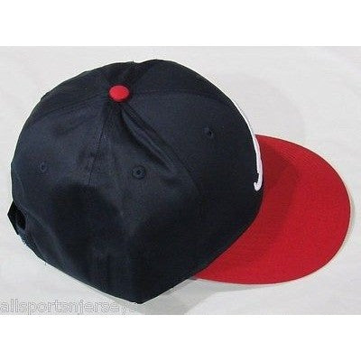 MLB Atlanta Braves Adult Cap Flat Brim Raised Replica Cotton Twill Hat Navy/Red