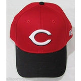 MLB Cincinnati Reds Adult Cap Curved Brim Raised Replica Cotton Twill Hat Black/Red