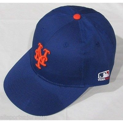 MLB New York Mets Adult Cap Flat Brim Raised Replica Cotton Twill Hat