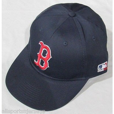 MLB Boston Red Sox Adult Cap Flat Brim Raised Replica Cotton Twill Hat Home