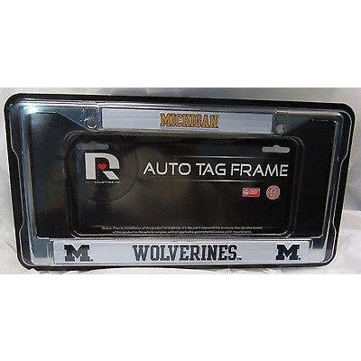 NCAA Michigan Wolverines Chrome License Plate Frame 2 Color Letters