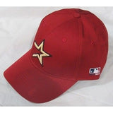 MLB Houston Astros Adult Cap Curved Brim Raised Replica Cotton Twill Hat Brick Red