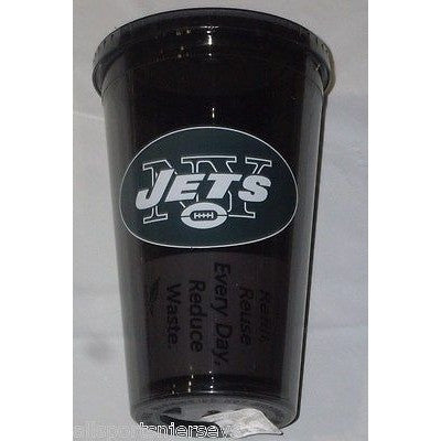 NFL New York Jets Logo on 16 oz Sip N' Go Travel Tumbler w/Straw