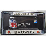 NFL Cleveland Browns Chrome License Plate Frame Thin Letters