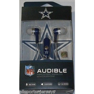 NFL Dallas Cowboys Team Logo Earphones with Microphone by MIZCO
