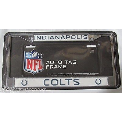 NFL Indianapolis Colts Chrome License Plate Frame Thin Letters