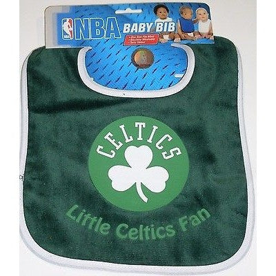 NBA Little Boston Celtics Fan Infant Baby Bib Green White Trim Wincraft