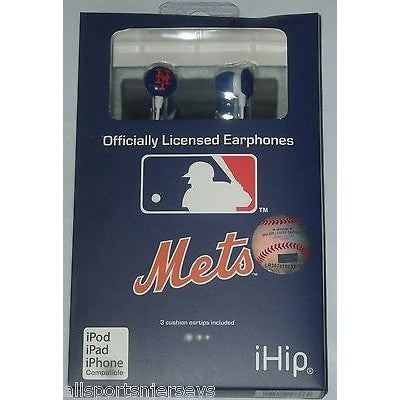 MLB Team Logo Earphones New York Mets By iHip