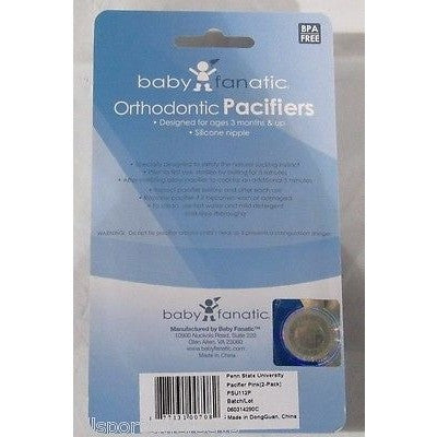 NCAA Penn State Nittany Lions Pink Pacifiers Set of 2 w/ Solid Shield on Card