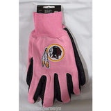 NFL Washington Redskins Logo on Pink w/Black Palm 2-Tone No Slip Utility Work Gloves