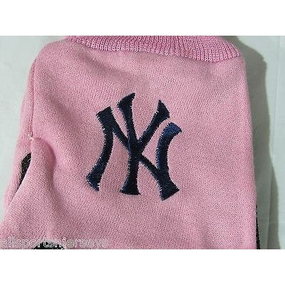 MLB New York Yankees Logo on Pink w/Black Palm 2-Tone No Slip Utility Work Gloves