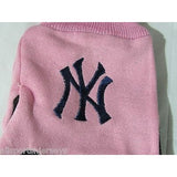 MLB New York Yankees Logo on Pink w/Black Palm 2-Tone No Slip Utility Work Gloves