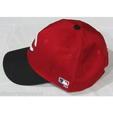 MLB Cincinnati Reds Adult Cap Curved Brim Raised Replica Cotton Twill Hat Black/Red