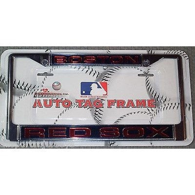 MLB Boston Red Sox Chrome License Plate Frame Laser Cut
