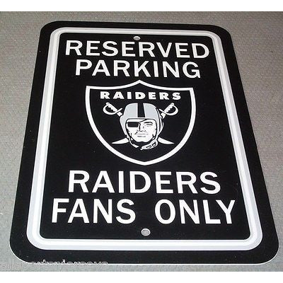 NFL Las Vegas Raiders RESERVED PARKING RAIDERS FANS ONLY 12" x 18" Plastic