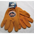 MLB NWT NO SLIP ALL ORANGE UTILITY WORK GLOVES ROUND LOGO - NEW YORK METS
