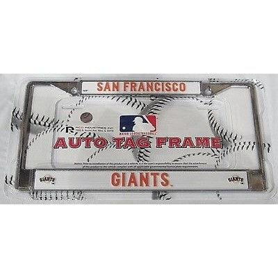 MLB San Francisco Giants Chrome License Plate Frame Thin Letters