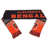 NFL 2015 Reversible Split Logo Scarf Cincinnati Bengals 64" by 7" FOCO