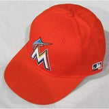 MLB Miami Marlins Adult Cap Flat Brim Raised Replica Cotton Twill Hat All Orange