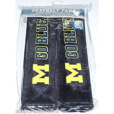 NCAA Michigan Wolverines Velour Seat Belt Pads 2 Pack by Fremont Die