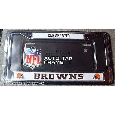 NFL Cleveland Browns Chrome License Plate Frame Thick Bottom Letters