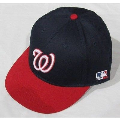 MLB Washington Nationals Adult Cap Flat Brim Raised Replica Cotton Twill Hat