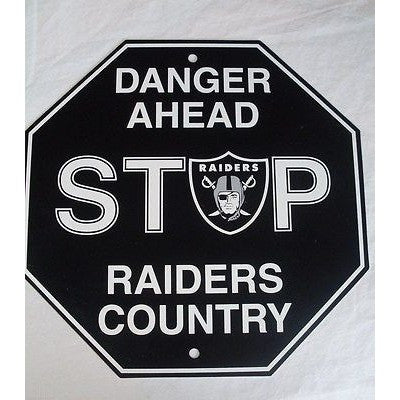 NFL Las Vegas Raiders Plastic Styrene Team Stop Sign 12"x 12"