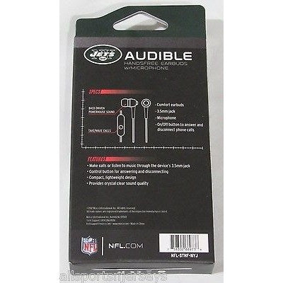 NFL New York Jets Team Logo Earphones with Microphone by MIZCO