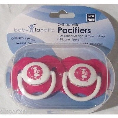 NCAA Florida State Seminoles Pink Pacifiers Set of 2 w/ Solid Shield in Case