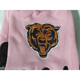 NFL Chicago Bears Face Logo on Pink w/Black Palm 2-Tone No Slip Utility Work Gloves