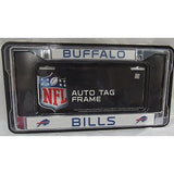 NFL Buffalo Bills Chrome License Plate Frame Thin Blue Letters