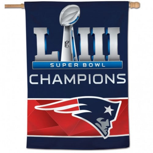 New England Patriots Super Bowl LIII CHAMPIONS Vertical Banner 28" by 40"