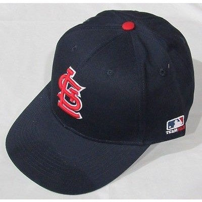MLB St. Louis Cardinals Adult Cap Flat Brim Raised Replica Cotton Twill Hat Blue