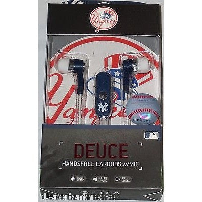 MLB New York Yankees Team Logo Earphones With Microphone by Mizco