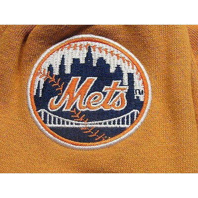 MLB NWT NO SLIP ALL ORANGE UTILITY WORK GLOVES ROUND LOGO - NEW YORK METS