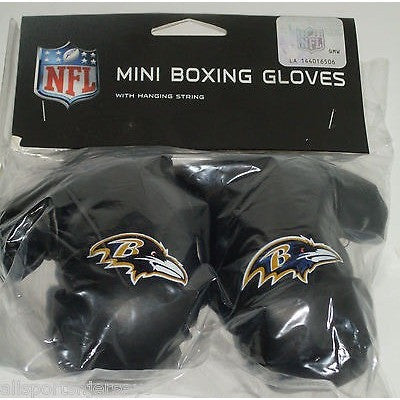 NFL Baltimore Ravens 4 Inch Rear View Mirror Mini Boxing Gloves