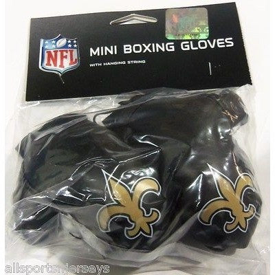 NFL New Orleans Saints 4 Inch Rear View Mirror Mini Boxing Gloves
