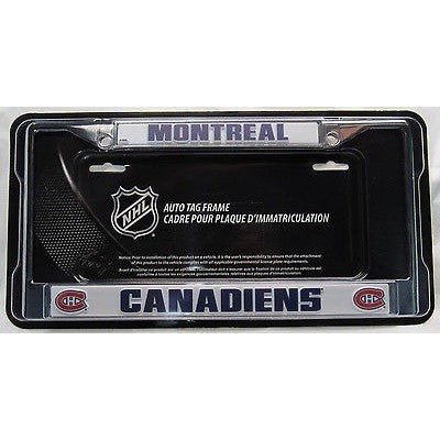 NHL Montreal Canadiens Chrome License Plate Frame Thick Letters