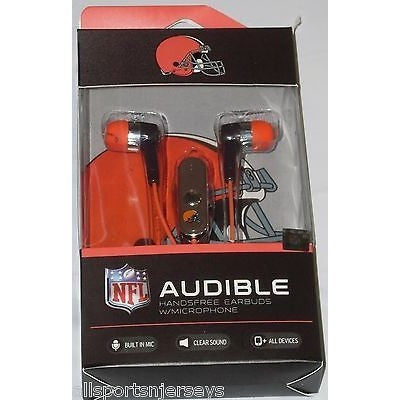 NFL Cleveland Browns Team Logo Earphones with Microphone by MIZCO